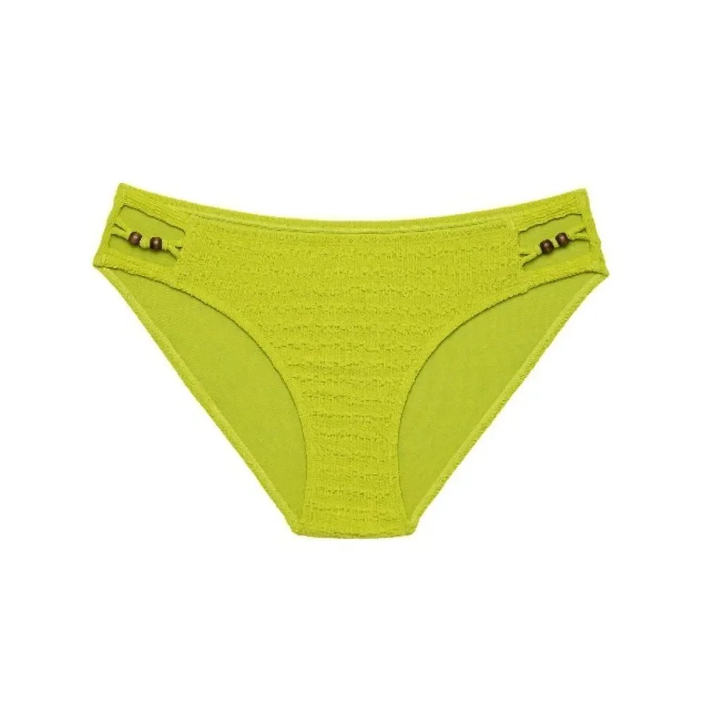 Women's Crinkle Bikini Bottoms with Bead Accents Swimsuit Bathing Suit Size XL